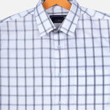 White Striped Cotton Shirt – Regular Fit Full Sleeves
