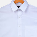 Solid White Cotton Shirt – Regular Fit Full Sleeve