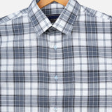 White & Grey Striped Cotton Shirt – Regular Fit Full Sleeves