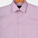 Solid Pink Cotton Shirt – Regular Fit Full Sleeves | Soft Tone with Clean Finish