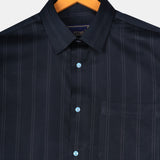 Gray Textured Cotton Shirt – Regular Fit Full Sleeves