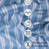 TideLine Wild Blue Striped Shirt – Giza Cotton, Regular Fit, Full Sleeves | Men’s Elegant Business Casual Shirt