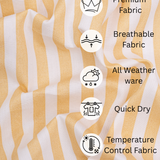 SunTrail Sandy Yellow Striped Shirt – Giza Cotton, Regular Fit, Full Sleeves | Premium Men's Smart Casual Wear