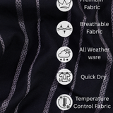 Black Textured Cotton Shirt – Regular Fit Full Sleeves | Elegant Self-Stripe Design