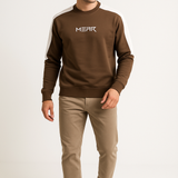 Otter Brown Sweatshirt for Men – 240 GSM, Temperature-Control Fabric, Breathable & Soft Feel | Full Sleeves, Regular Fit