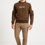 Otter Brown Sweatshirt for Men – 240 GSM, Temperature-Control Fabric, Breathable & Soft Feel | Full Sleeves, Regular Fit