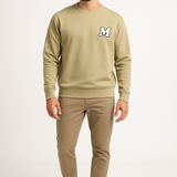 CloudMist Vanilla Beige Sweatshirt – 240 GSM Temperature-Control Fabric, Soft Feel & Breathable | Men’s Full Sleeve Winter Basic