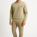 CloudMist Vanilla Beige Sweatshirt – 240 GSM Temperature-Control Fabric, Soft Feel & Breathable | Men’s Full Sleeve Winter Basic