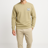 CloudMist Vanilla Beige Sweatshirt – 240 GSM Temperature-Control Fabric, Soft Feel & Breathable | Men’s Full Sleeve Winter Basic
