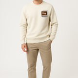 AlbaCore Spanish White Sweatshirt – 240 GSM, Soft & Breathable Temperature-Control Fabric | Men’s Full Sleeve Clean Winterwear