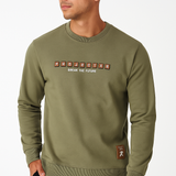 EarthForm Olive Green Sweatshirt – 240 GSM Temperature-Control Fabric, Soft & Breathable | Men’s Full Sleeve Minimal Pullover