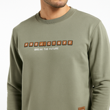 EarthForm Olive Green Sweatshirt – 240 GSM Temperature-Control Fabric, Soft & Breathable | Men’s Full Sleeve Minimal Pullover
