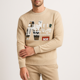 SandStone French Beige Sweatshirt – 240 GSM Temperature-Control Fabric, Ultra-Soft & Breathable | Full Sleeve Men’s Pullover
