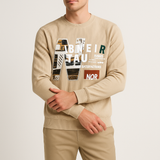 SandStone French Beige Sweatshirt – 240 GSM Temperature-Control Fabric, Ultra-Soft & Breathable | Full Sleeve Men’s Pullover