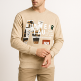 SandStone French Beige Sweatshirt – 240 GSM Temperature-Control Fabric, Ultra-Soft & Breathable | Full Sleeve Men’s Pullover