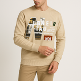 SandStone French Beige Sweatshirt – 240 GSM Temperature-Control Fabric, Ultra-Soft & Breathable | Full Sleeve Men’s Pullover
