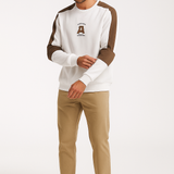 Glacier Tone Catskill White Sweatshirt – 240 GSM Breathable Cotton Blend, Soft Feel, Temperature Control | Men’s Full Sleeve Winter Pullover