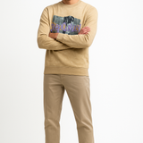 SunClay Deep Peach Sweatshirt – 240 GSM Soft Cotton Blend, Temperature-Control & Breathable | Men’s Full Sleeve Minimal Pullover
