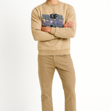 SunClay Deep Peach Sweatshirt – 240 GSM Soft Cotton Blend, Temperature-Control & Breathable | Men’s Full Sleeve Minimal Pullover
