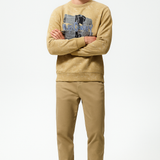 SunClay Deep Peach Sweatshirt – 240 GSM Soft Cotton Blend, Temperature-Control & Breathable | Men’s Full Sleeve Minimal Pullover