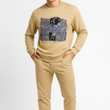 SunClay Deep Peach Sweatshirt – 240 GSM Soft Cotton Blend, Temperature-Control & Breathable | Men’s Full Sleeve Minimal Pullover