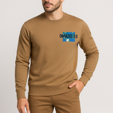 RustEdge Burning Brown Sweatshirt – 240 GSM Cotton Blend, Breathable & Soft Feel, Temp-Control Fabric | Men’s Full Sleeve Winter Pullover
