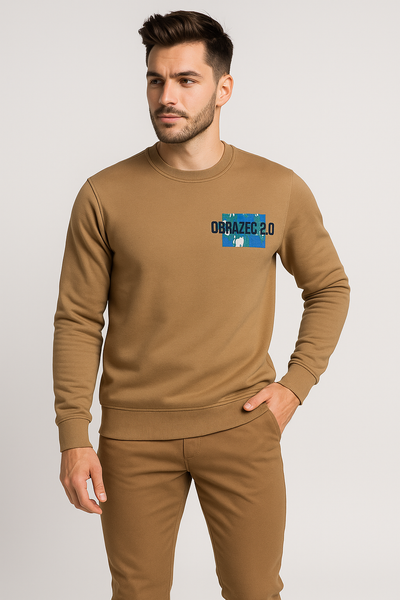 RustEdge Burning Brown Sweatshirt – 240 GSM Cotton Blend, Breathable & Soft Feel, Temp-Control Fabric | Men’s Full Sleeve Winter Pullover