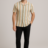 BohoWave Multicolor Crochet Shirt – Cotton, Breathable & Temperature-Control Fabric Half Sleeves | Vibrant Statement Shirt for Men