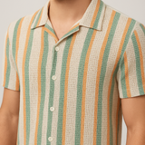 BohoWave Multicolor Crochet Shirt – Cotton, Breathable & Temperature-Control Fabric Half Sleeves | Vibrant Statement Shirt for Men