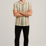 BohoWave Multicolor Crochet Shirt – Cotton, Breathable & Temperature-Control Fabric Half Sleeves | Vibrant Statement Shirt for Men