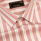 RoseForge Copper Rose Striped Shirt – Giza Cotton, Regular Fit, Full Sleeves | Men’s Refined Casual & Office Shirt