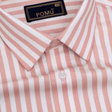 BlushBay Oriental Pink Stripe Shirt – Giza Cotton, Regular Fit, Full Sleeves | Soft Formal-Casual Men’s Shirt