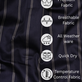 Black Striped Cotton Shirt – Regular Fit Full Sleeves
