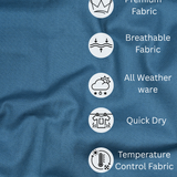 Solid Teal Blue Cotton Shirt – Regular Fit Full Sleeves