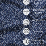 Navy Blue Floral Cotton Shirt – Regular Fit Full Sleeves