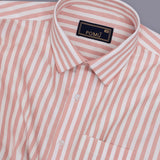 BlushBay Oriental Pink Stripe Shirt – Giza Cotton, Regular Fit, Full Sleeves | Soft Formal-Casual Men’s Shirt