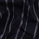 NoirLine Black Dobby Stripe Shirt – Cotton, Breathable & Temperature-Control Fabric, Half Sleeves, Cuban Collar | Textured Stripe Shirt for Men