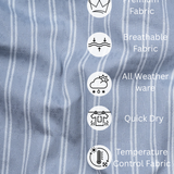 Gray & White Striped Cotton Shirt – Regular Fit Full Sleeves