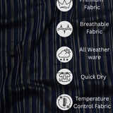 Navy Blue Striped Cotton Shirt – Regular Fit