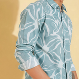 MistMint Pastel Green Club Shirt – Viscon Nylon Blend, Regular Fit, Full Sleeves | Soft Party-Ready Men’s Shirt