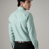 Verdance Cactus Green Striped Shirt – Giza Cotton, Regular Fit, Full Sleeves | Men's Smart Casual Cotton Shirt