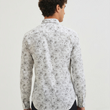 Thunder Black Floral Shirt for Men – Giza Cotton, Dobby Print, Premium Regular Fit, Full Sleeves | Bold & Elegant Evening Wear