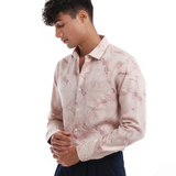 Rose Quartz Light Pink Nylon-Viscose Shirt for Men – Premium Regular Fit, Solid Color, Full Sleeves, Soft Lightweight Fabric for Smart Casual Wear