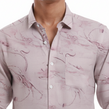 Rose Quartz Light Pink Nylon-Viscose Shirt for Men – Premium Regular Fit, Solid Color, Full Sleeves, Soft Lightweight Fabric for Smart Casual Wear