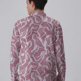 Raspberry Pink Clubwear Shirt for Men – Glossy Viscon Nylon Blend, Full Sleeves, Regular Fit | Bold Party-Ready Style