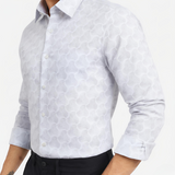 Gray Floral Print Cotton Shirt Full Sleeve  Regular Fit Shirt