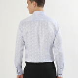 Sky Blue Floral Print Shirt – Regular Fit Full Sleeve