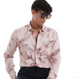 Rose Quartz Light Pink Nylon-Viscose Shirt for Men – Premium Regular Fit, Solid Color, Full Sleeves, Soft Lightweight Fabric for Smart Casual Wear