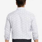 Gray Floral Print Cotton Shirt Full Sleeve  Regular Fit Shirt