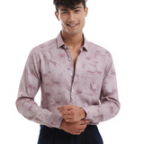 Rose Quartz Light Pink Nylon-Viscose Shirt for Men – Premium Regular Fit, Solid Color, Full Sleeves, Soft Lightweight Fabric for Smart Casual Wear
